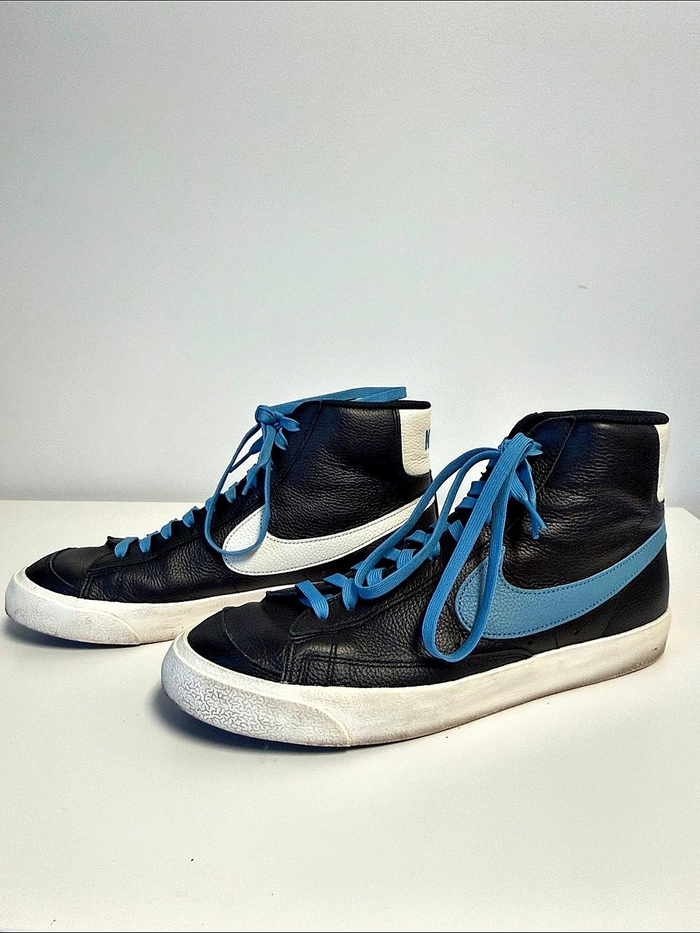 Nike Blazer Mid ’77 By You Black Blue White Leather Men’s 10 DO7432-900